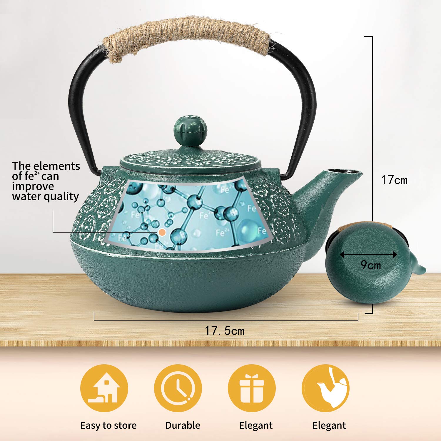 Amazon.co.jp: 鋳鉄ティーポット 創谷鉄瓶 日本茶ケトル (900ml